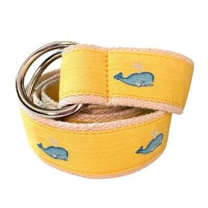 J. Crew | Y2K Whale Double D Ring Canvas Belt Size S/M